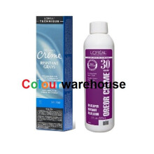 (4X, Dev (Vol. 30) 8oz) L'Oreal Excellence Creme Resistant Grays 4X Dark Brown Permanent Haircolor