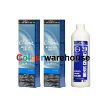 (4X (2x), Dev (Vol. 20) 16oz) L'Oreal Excellence Creme Resistant Grays 4X Dark Brown Permanent Haircolor