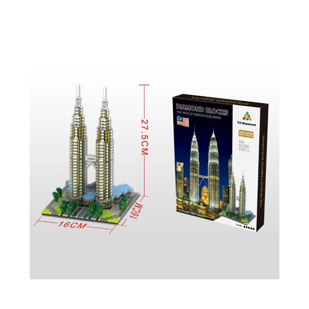 Petronas Twins Towers 3D Model Blocks Architecture Blocks DIY Game Toy Gifts for Adult