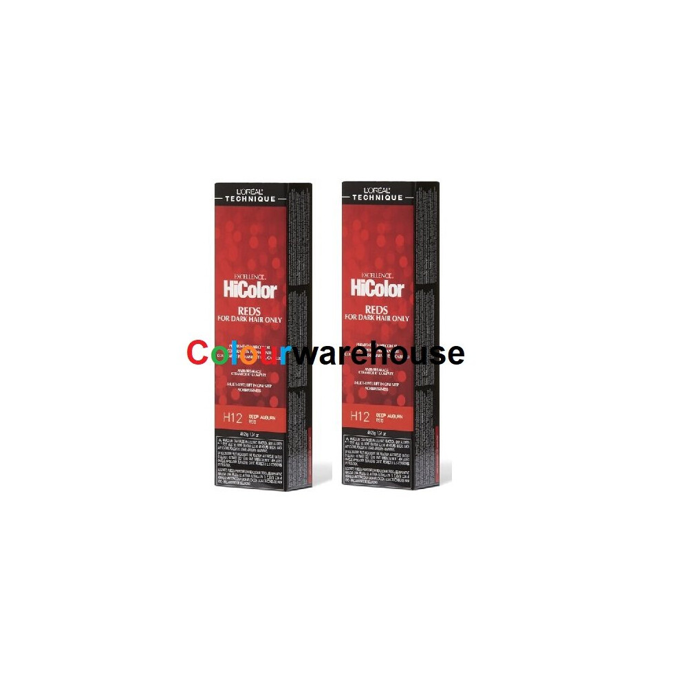 (H12 â 2pcs) L'Oreal HiColor H12 Deep Auburn Red, Reds For Dark Hair Only-image-OPC-P5Z2PM2-NEW