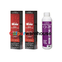 (H12 (2x), Dev (Vol. 30) 8oz) L'Oreal HiColor H12 Deep Auburn Red, Reds For Dark Hair Only