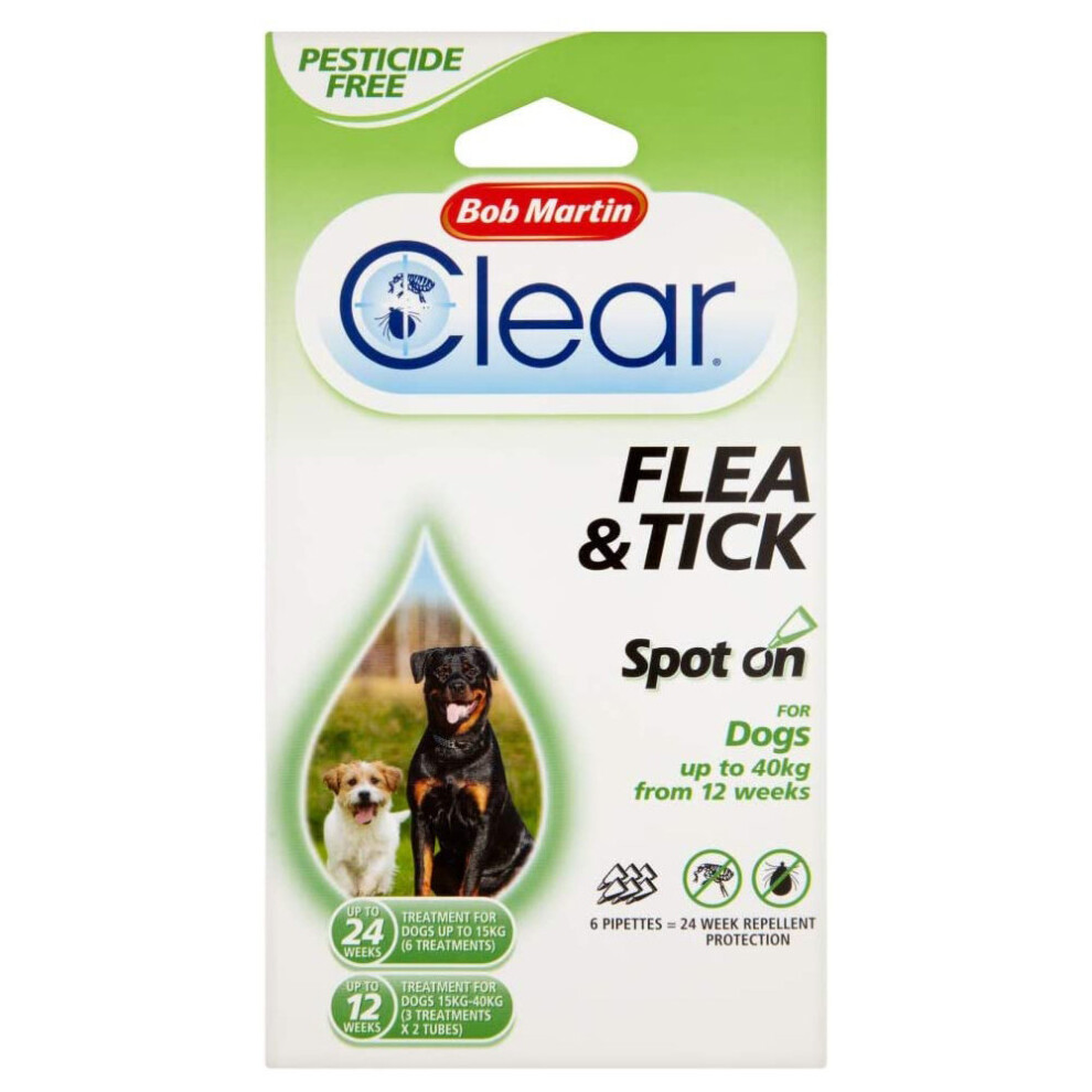 Bob Martin Clear Flea And Tick Spot On Dog 24 Weeks