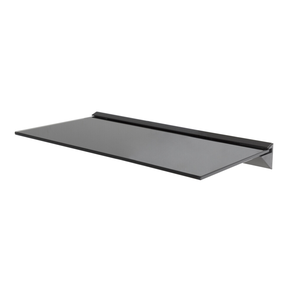 King Single Black Tempered Safety Glass Floating Shelf x 1, 60cm Width, Max 20kg per shelf, Home Acc's, Display, Decor in Kitchens, Living Rooms, etc