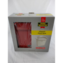 Sterling MB01R Classic Wall Mounted Galvanised Steel Lockable Weatherproof Post Box-Red-36x37x13cm, Red, 363x370x134mm