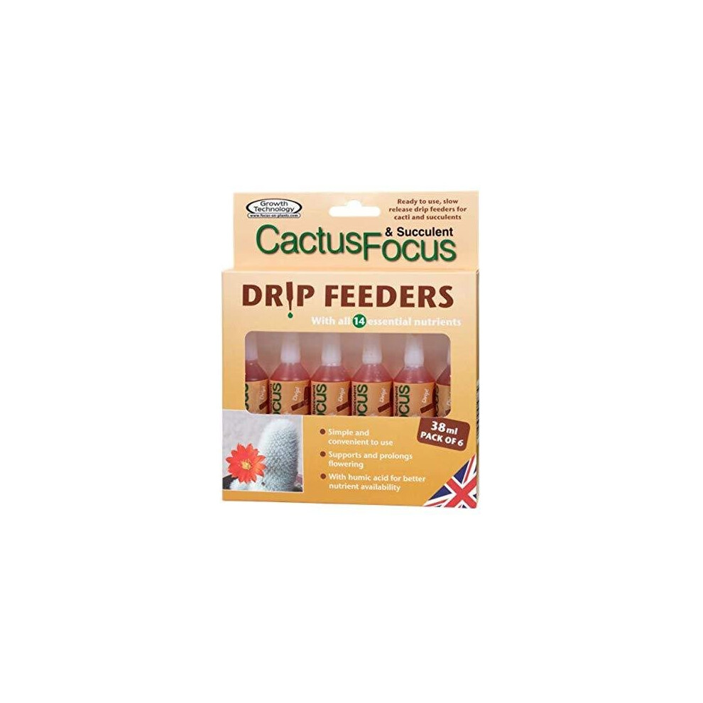 Growth Technology Ltd Growth Technology Gtcfd6 Cactus & Succulent Focus Drip Feeders (6 X 38Ml Pack)