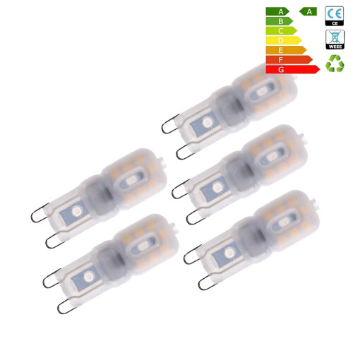 Set of 5  Dimmable LED Light G9 3W Corn Bulb SMD Lamp Home DIY Warm White