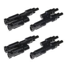 4X Solar Panel MC4 T Branch Connectors Cable Splitter Coupler Combiner Black