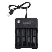 Carregador de bateria de iões de lítio 18650 de 4 ranhuras 3.7V Inteligente Multi USB Tipo ficha Tensão
