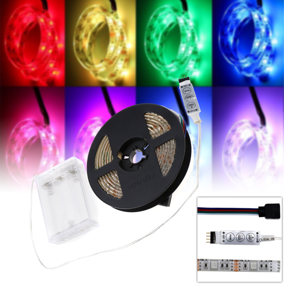 2m LED Strip Light 5V 5050 RGB Battery Box Controller Battery Powered Waterproof-image-OPC-P5Z87WS-NEW