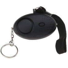 Personal Alarm Keychain Emergency LED Light Self Defense Safety Alarm Black