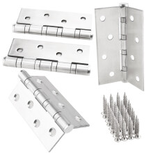 4 Pack 4" Ball Bearing Butt Door Hinge Fire Rated 100x76.2x2.5mm Stainless Steel
