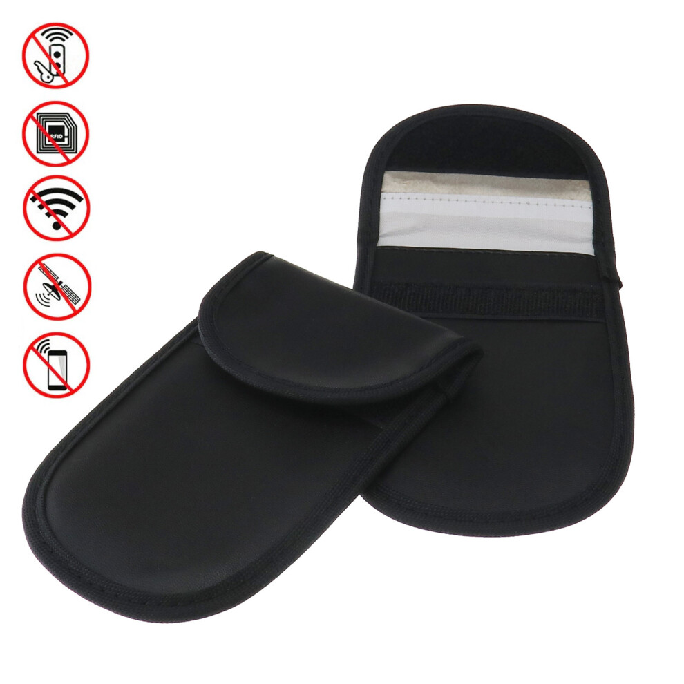 2X Lock Car Key Signal Blocker Keyless Entry Anti-Theft Fob Pouch Faraday Bag 4894670191429