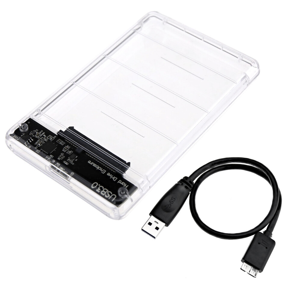 Usb 3.0 Hard Drive External Enclosure Sata Ssd Disk Box Case Caddy Transparent 4894670192549