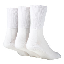 (12-14, White) Extra Wide Bamboo Socks for Diabetics by IOMI | 3 Pack | 4 Colours