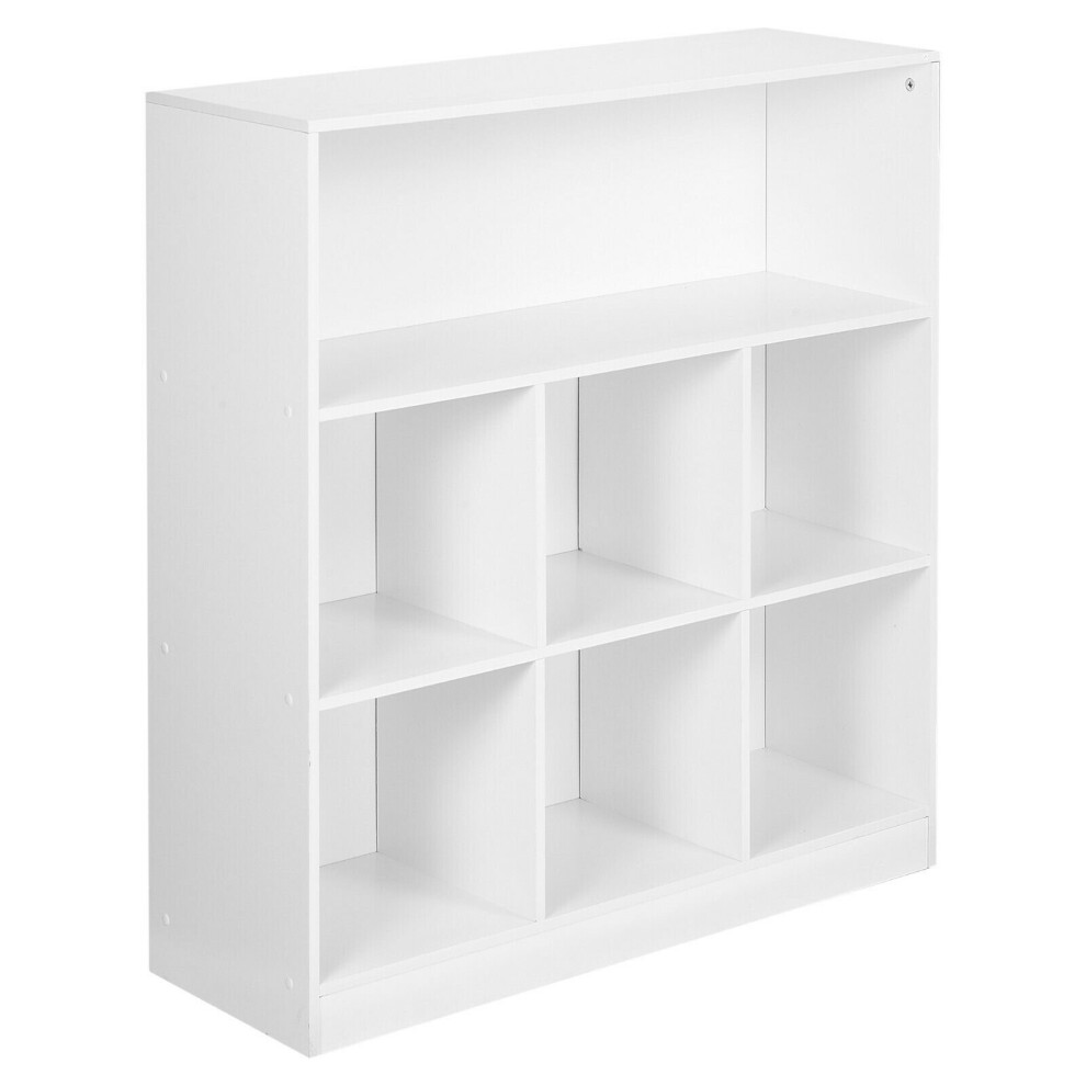Urbn Living (White, Wide) Wooden Bookcases | Tall Or Wide Storage Rack Units