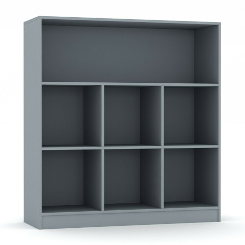 (Grey, Wide) Wooden Bookcases | Tall or Wide Storage Rack Units