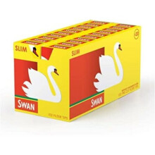 2040 PCS (20 PACK X 102 PCS) SWAN RED SLIM PRE CUT FILTER TIPS 1 BOX FOR CIGARETTE SMOKING