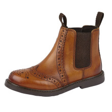 (3 (Children's)) Romers Boys Twin Gusset Ankle Boot Tan Leather