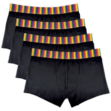 (S, Regenbogen) Sock Snob - 4er Pack Herren Baumwolle Regenbogen Boxershorts | Bunt Trunks Unterwäsche