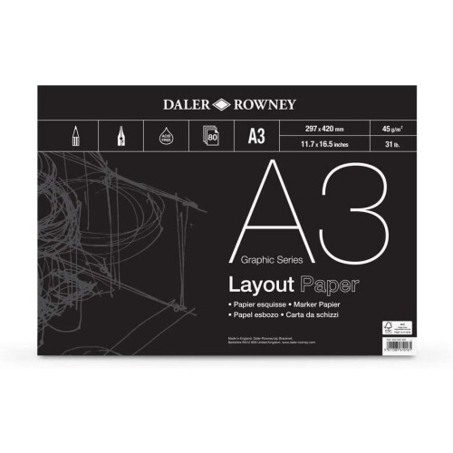 Daler-Rowney DR Layout Pad A3 80 φύλλων, GDALAYPA3