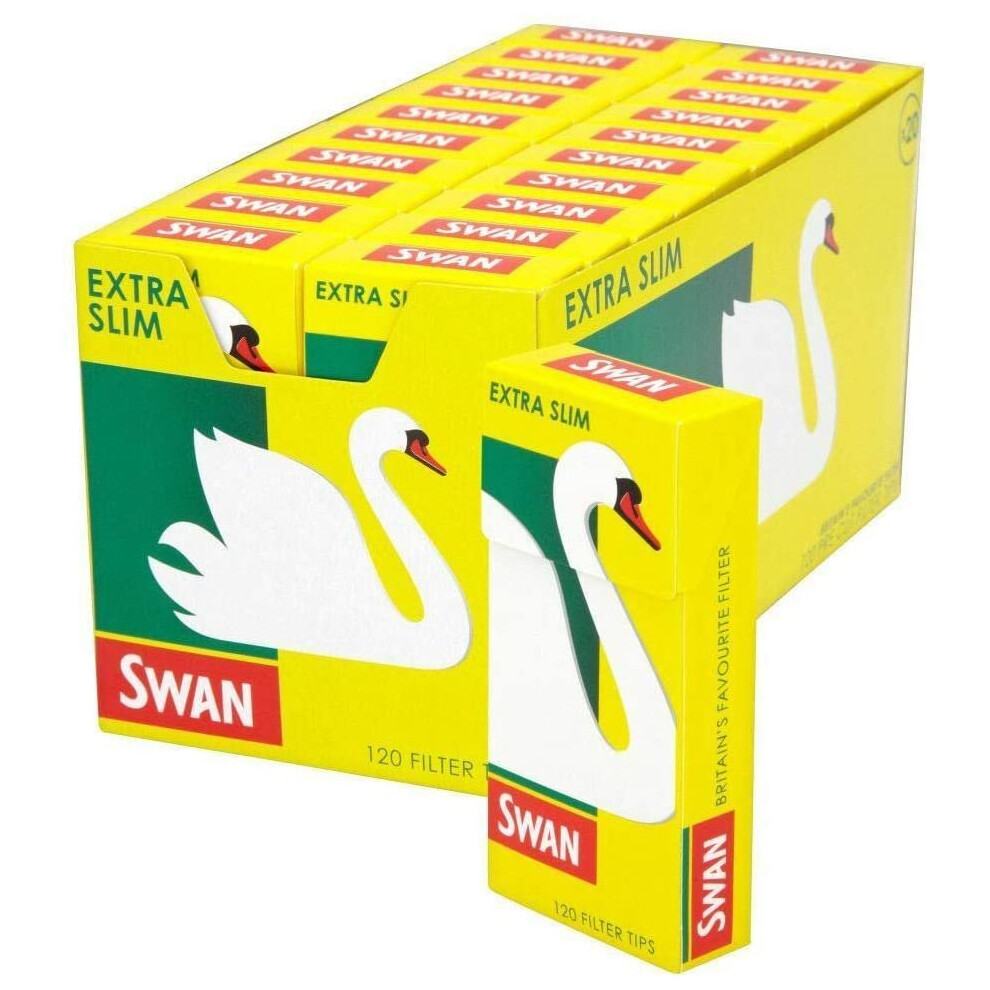 2400 PCS (20 PACKS X 120 PCS) SWAN EXTRA SLIM PRE CUT FILTER TIPS CIGARETTE SMOKING