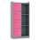 URBN Living (Grey, Dark Pink) Bookcase with Fabric Drawers | 7 Cube Wooden Unit 1