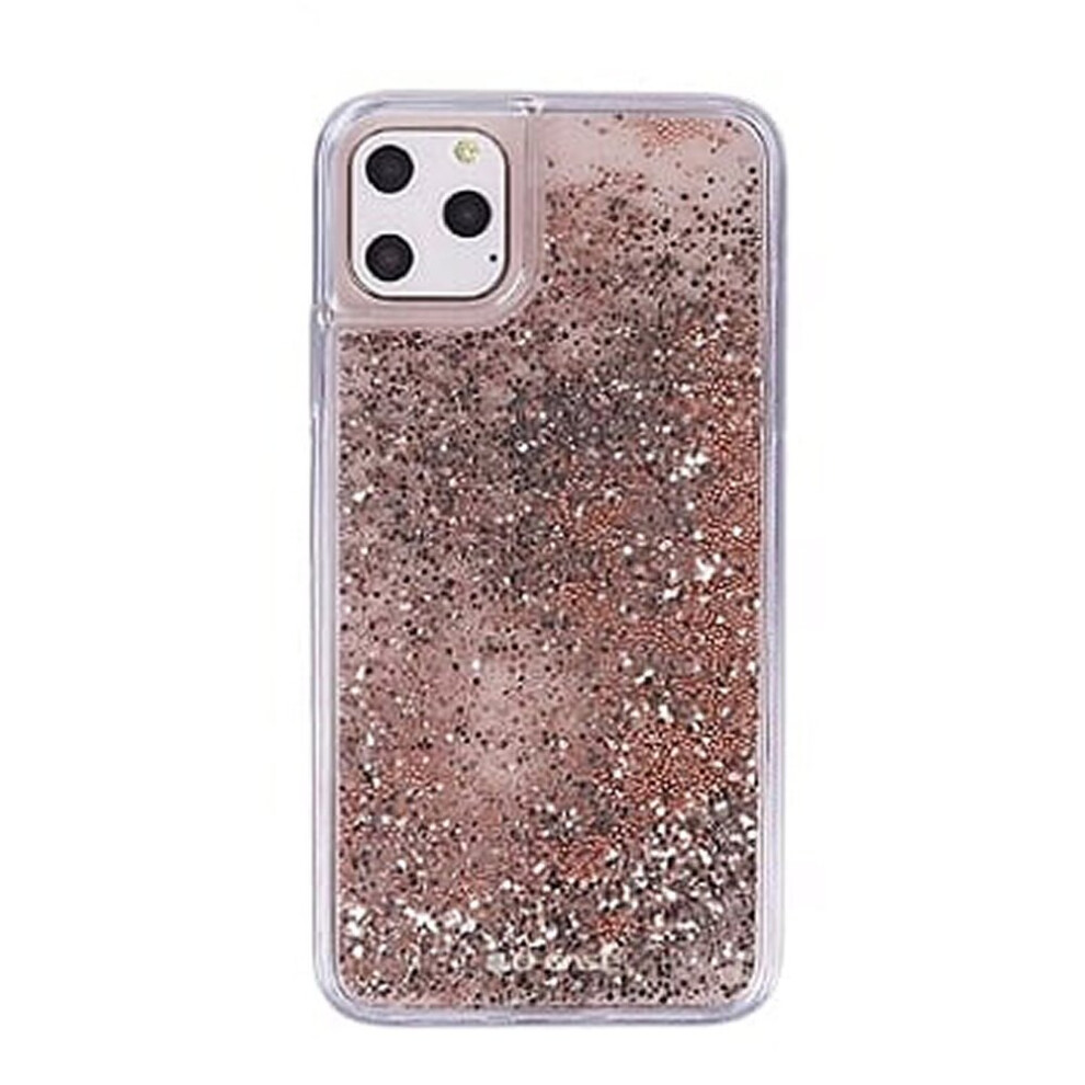 For Iphone 11 Pro Max - Rose Animated Glitter Star Whisper Phone Case Gold 7437135851840