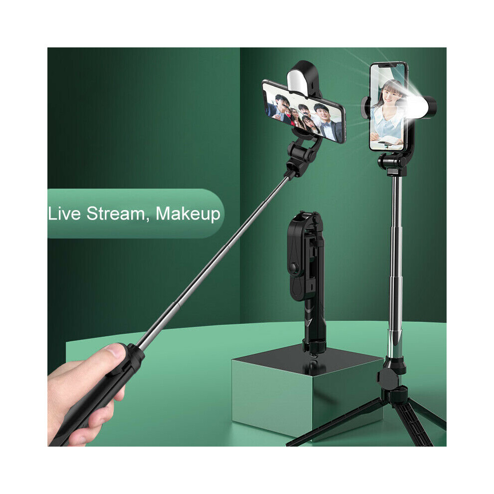 Portable Selfie Stick Phone Tripod + Bluetooth Remote & Fill Light