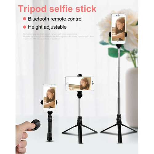 Ranpo Portable Selfie Stick Phone Tripod + Bluetooth Remote & Fill Light 1