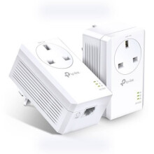 TP-Link TL-PA7017P KIT AV1000 Gigabit Passthrough Powerline Adapter Kit (2 x 1-Port Ethernet, Plug & Play)