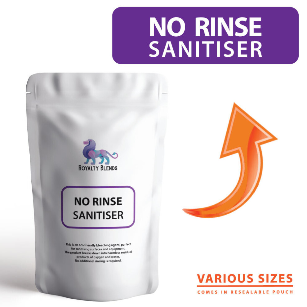 Royalty Blends (100G Resealable Pouch) No Rinse Sanitiser For Homebrew Of Beer, Cider & Wine - Steriliser Cleaner