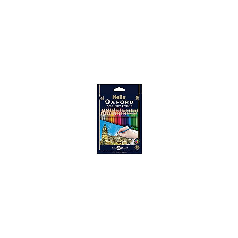 Helix Oxford Colouring Pencils (Pack of 36) Bright Colours, Resistant