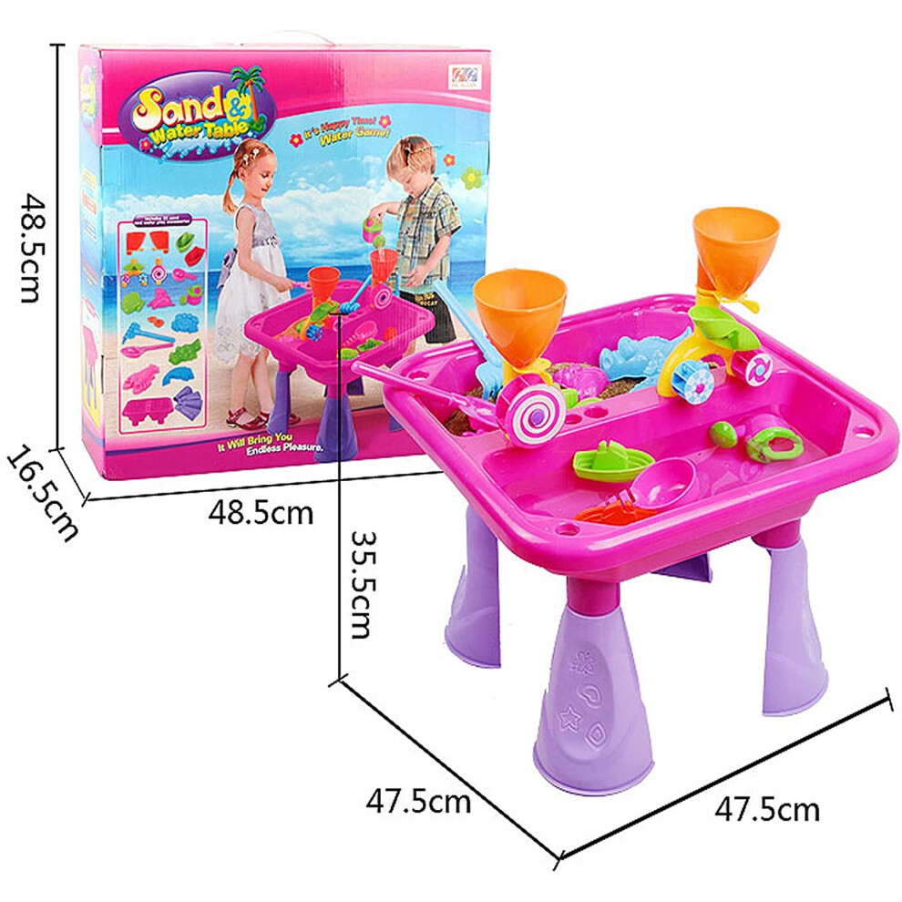 Pink The Magic Toy Shop 23pc Sand Water Table Set Outdoor Play Table Sand Toys on OnBuy