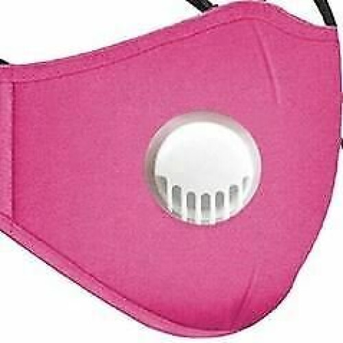 (Pink) Adult's Reusable Face Mask With PM 2.5 Valved Air Filter 1