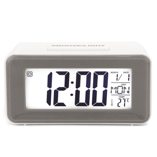 (White) Digital Snooze LED Alarm Clock Backlight Time Calendar Thermometer Temperature