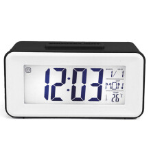 (Black) Digital Snooze LED Alarm Clock Backlight Time Calendar Thermometer Temperature