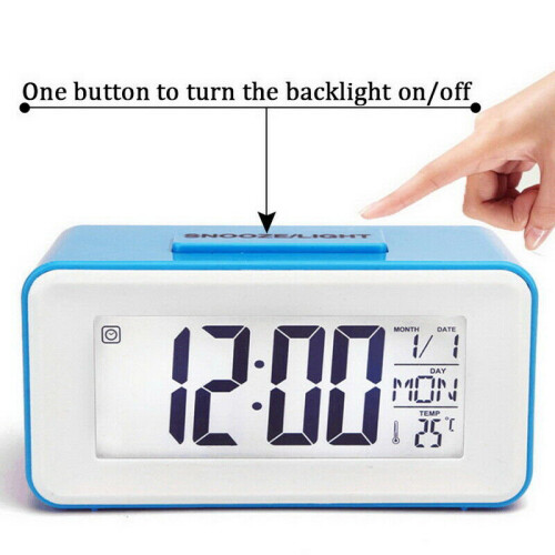 (Black) Digital Snooze LED Alarm Clock Backlight Time Calendar Thermometer Temperature 1