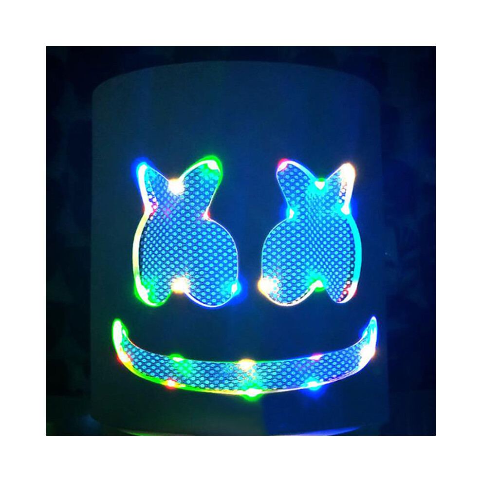 LED Marshmello DJ Mask: Light-Up Full-Head Helmet for Cosplay, Party & Halloween