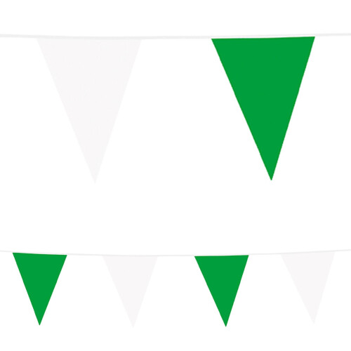 10 Plastic Bunting: Green & White on OnBuy