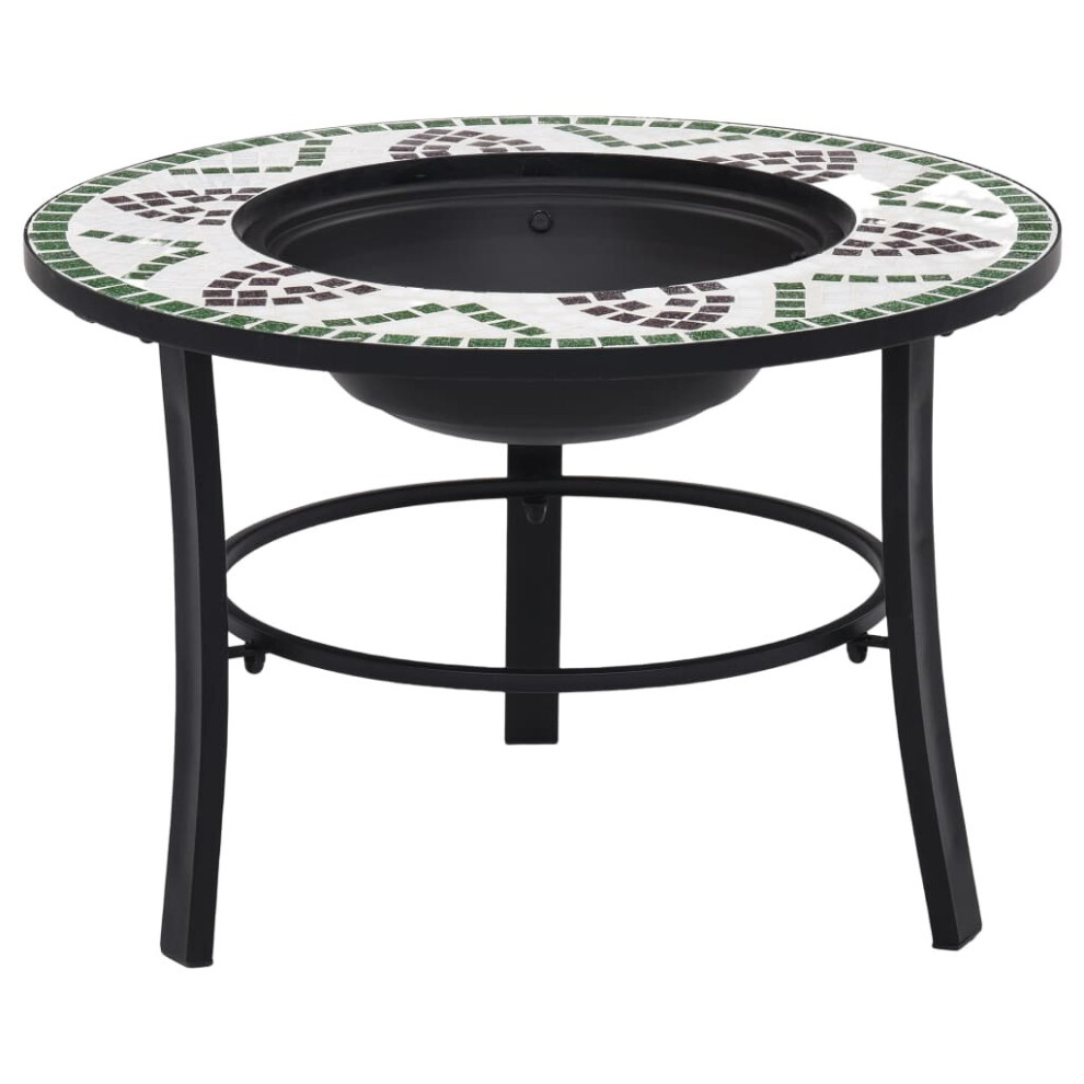 vidaXl 68cm Green Mosaic Fire Pit Table