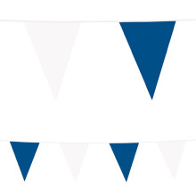 10 Plastic Bunting: Blue & White