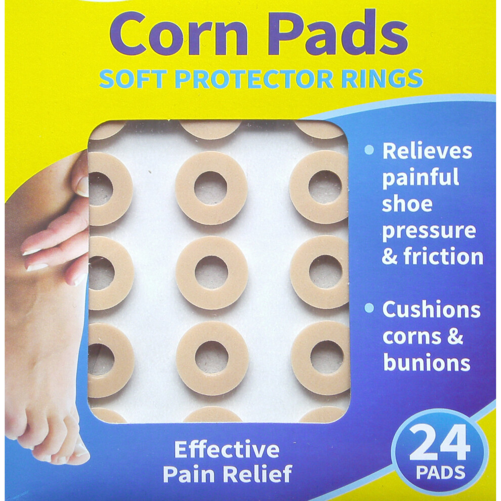 24 x Round Corn Foam Pads Cushion Adhesive Protective Ring Plasters