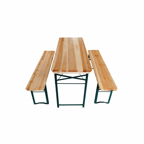 3pc Folding Wooden Picnic Table & Bench Set