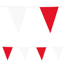10 Plastic Bunting: Red & White