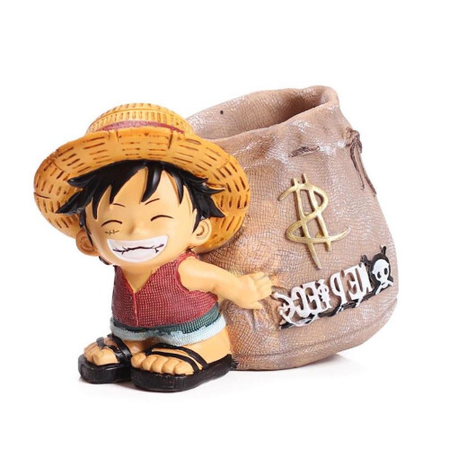 One Piece Luffy ρητίνη Γραφείο κάτοχοι στυλό Monkey D Luffy Σχήμα παιχνίδι παιχνίδι