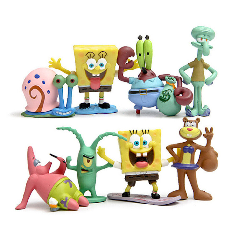 Eastvaps 8Pcs/Lot Spongebob Action Figure Toy Sponge Bob Patrick