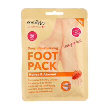 (Honey & Almond) Derma V10 Foot Peel Sock Mask Baby Soft Feet Removes Dead Skin Foot Packs