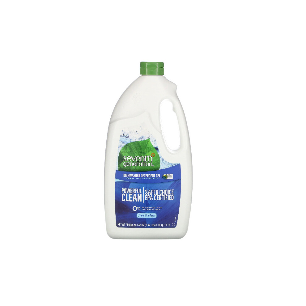 Seventh Generation, Dishwasher Detergent Gel, Free & Clear, 1.19kg