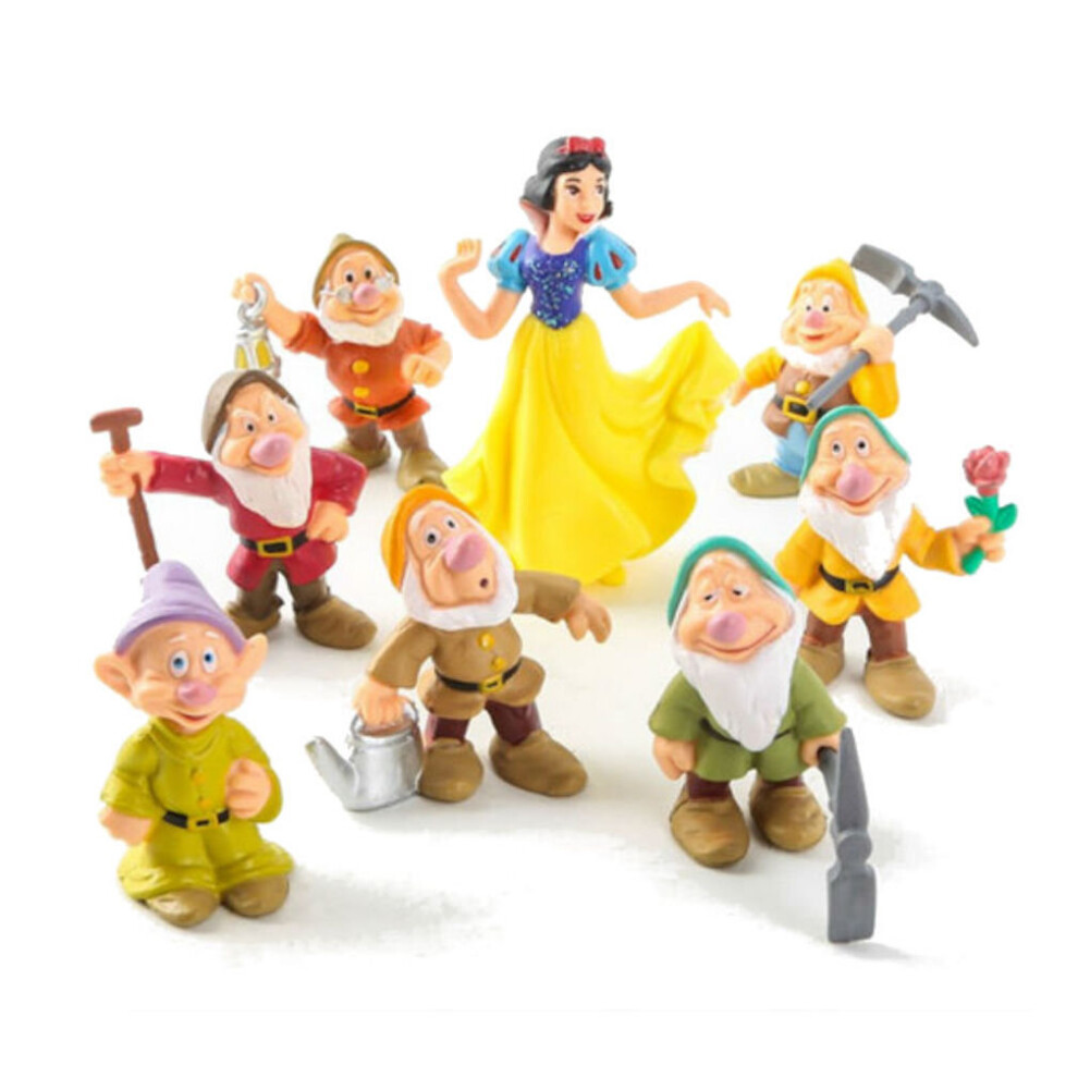 8pcs/set Snow White and the Seven Dwarfs Figures Toy Cake Toppe Toy