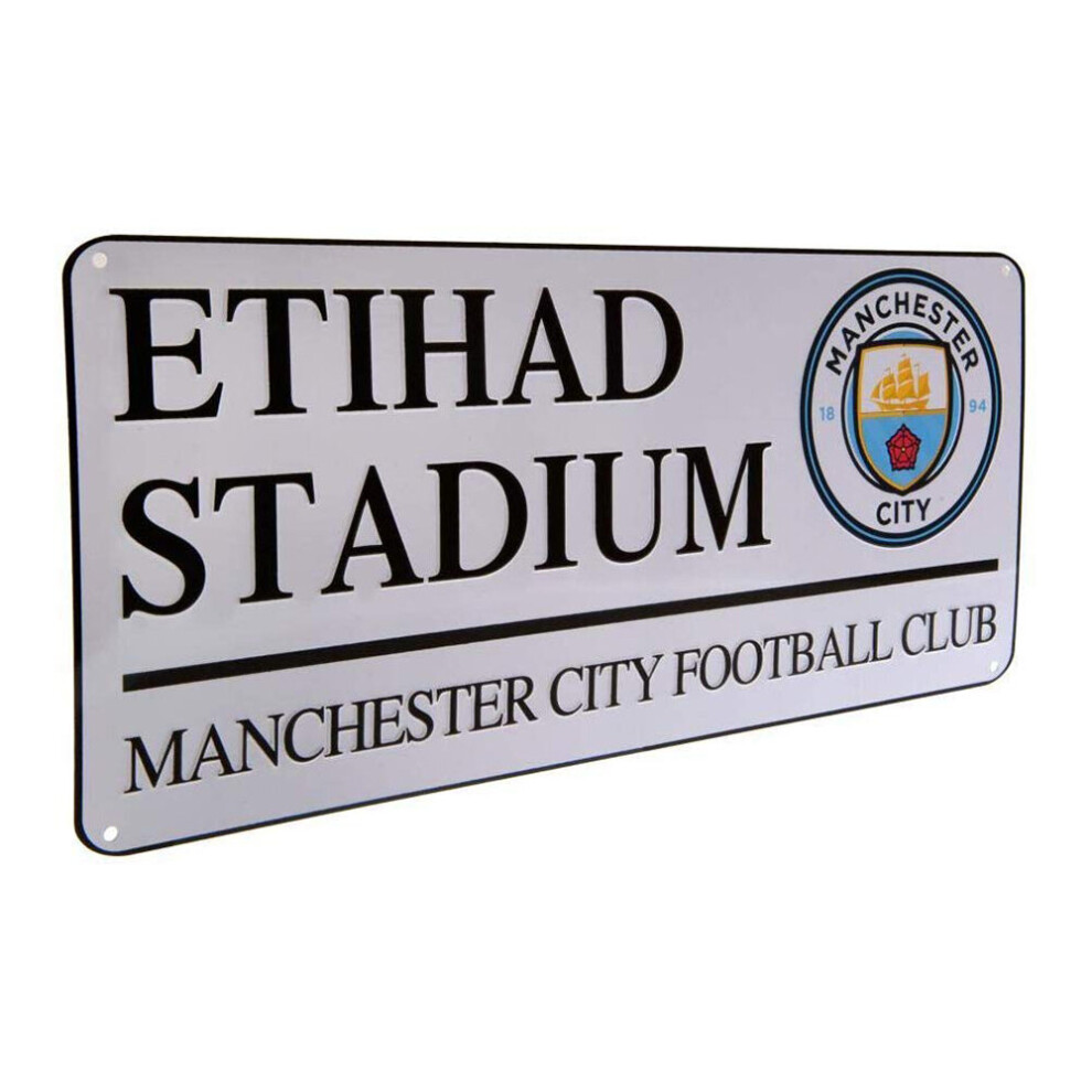 Manchester City FC Official Football Metal Street Sign